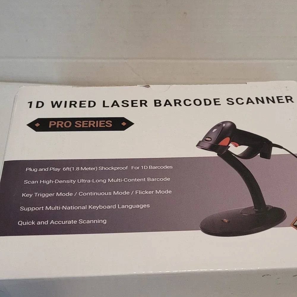 Tera 6900 Industrial Wired 1D QR Digital Barcode Scanner w/ USB Cable & Stand